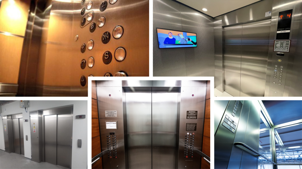 A mood board featuring various elevators.
