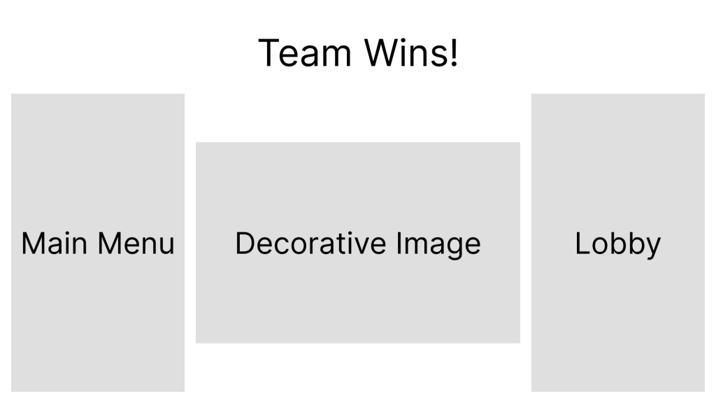 A concept digital wireframe of the team win menu.
