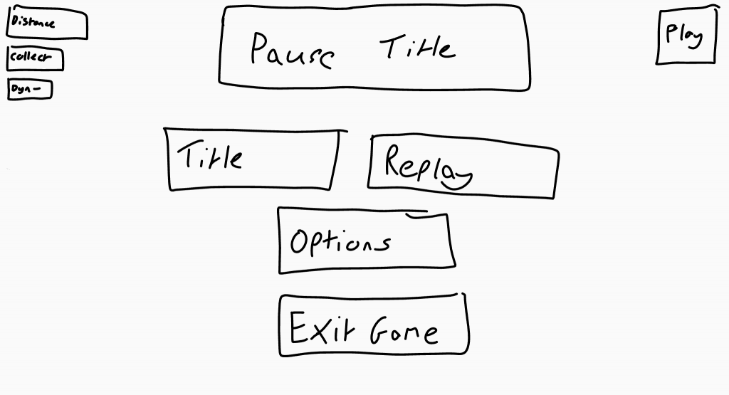 Concept sketch 1/3 of the pause menu.