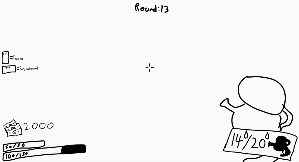 A concept sketch of the in-game heads up display.